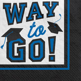 Graduation True To Your School Colors Royal Blue Beverage Napkins